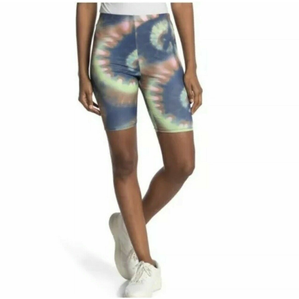 AFRM Nordstrom Lars Bike Shorts Size M Tie Dye Soft Multi Spiral NWT B52
